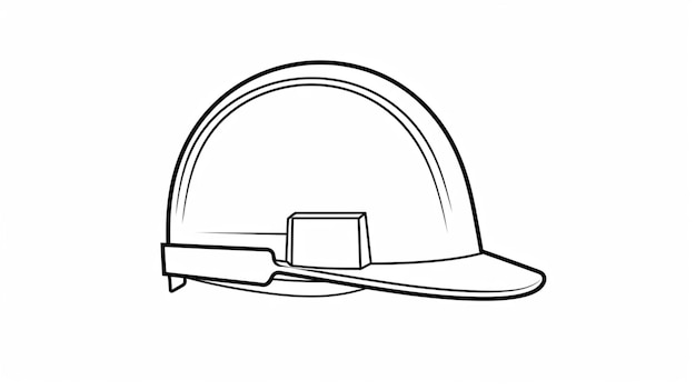 One line drawing of isolated vector object hard hat