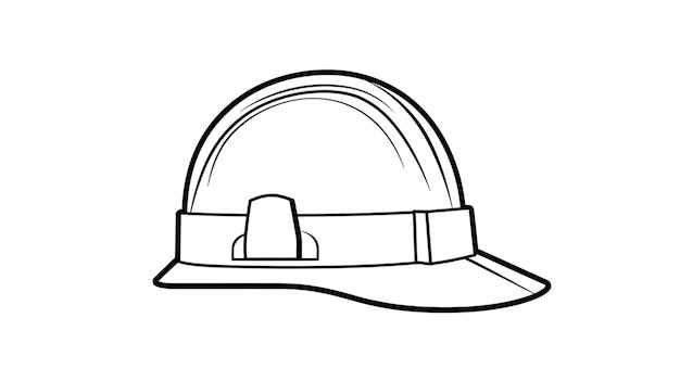 One line drawing of isolated vector object hard hat