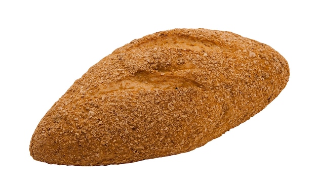 One loaf of bread close-up on a white background