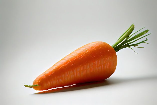 One natural Carrot with white background