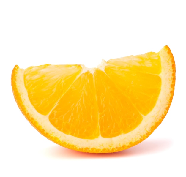 One orange fruit segment or cantle