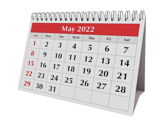 One page of the annual business desk monthly calendar Date month June 2022