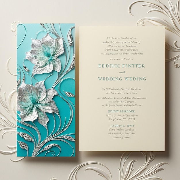 Photo one page luxury wedding invitation design