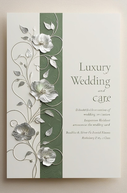 Photo one page luxury wedding invitation design