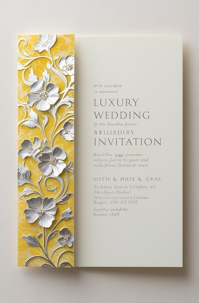 Photo one page luxury wedding invitation design