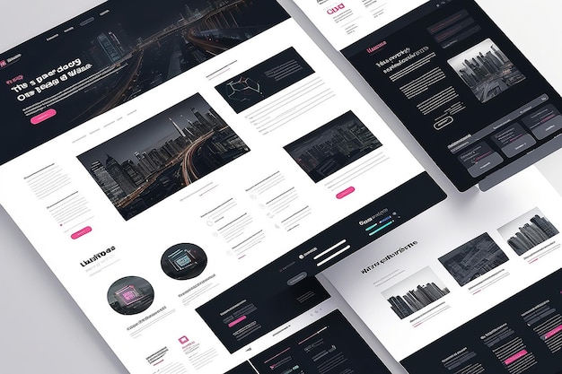 One page website design template for business Landing page wireframe