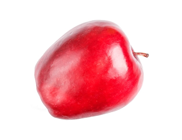 One red apple isolated on white surface