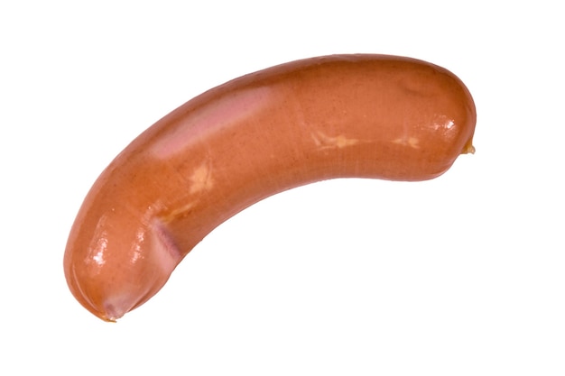 One sausage isolated on the white background