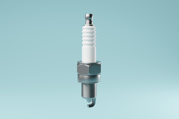 One Spark Plug isolated on Blue Background