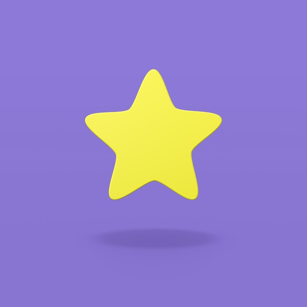 One Star isolated on purple surface