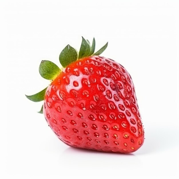 One strawberry on a white background isolate