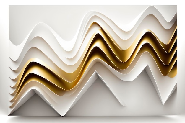 One think gold zigzag line on the white background