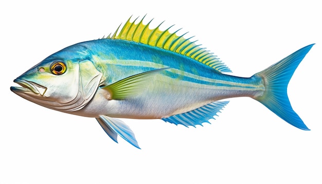 One Type Sea Fish Elevation Side View Isolated