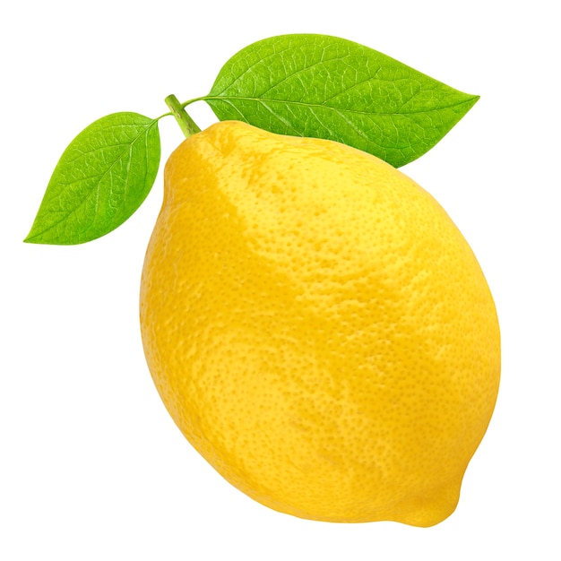 One whole lemon isolated on white