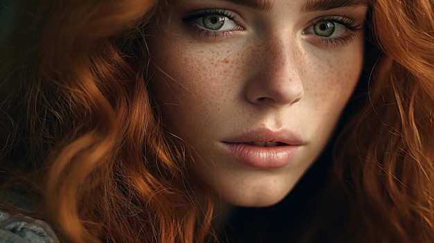 one woman glamour captured in close up portrait