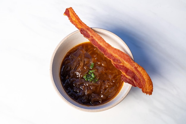 Onion bacon french soup bowl