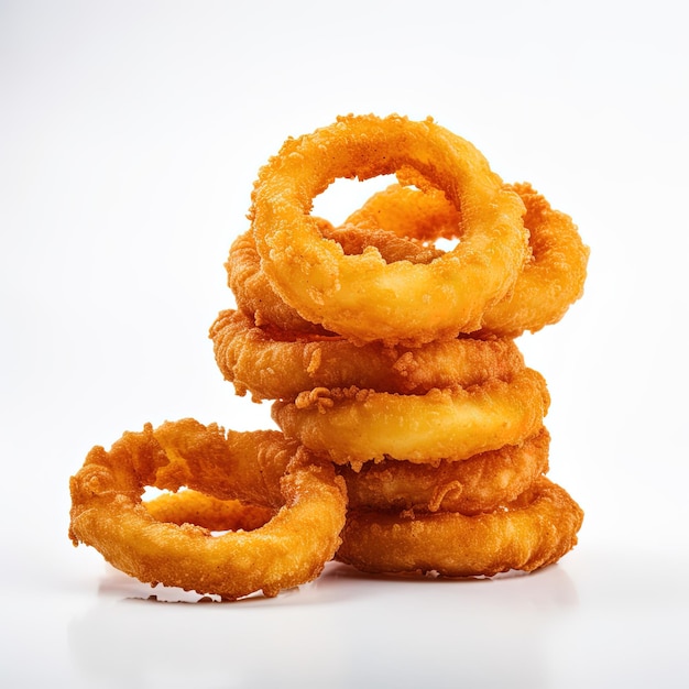 Onion Rings on a white backgroundaspect 11 chaos 0 v 52 Job ID 6d6cdebe90334f81bf1708720735bb05