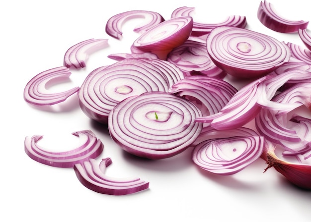 Onion slice for food or burger ingredient isolated on white background with clipping path