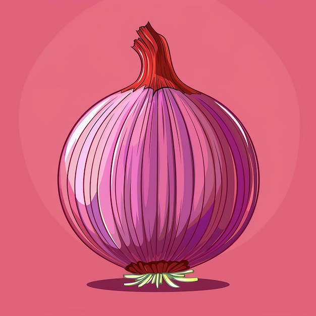 Photo an onion with a red background and a purple background