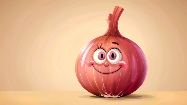 a onion with a smile on its face