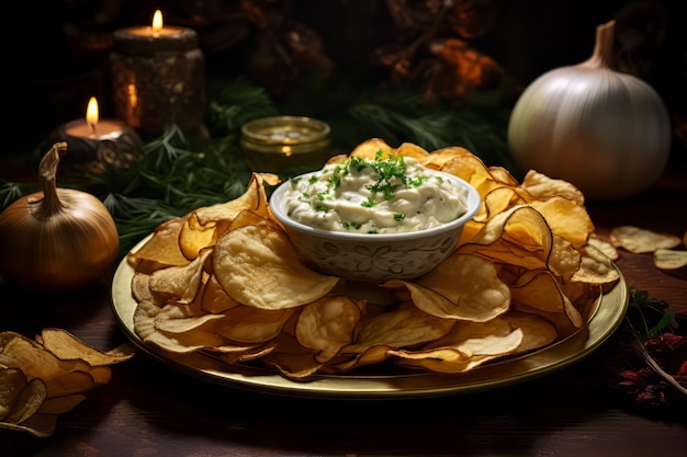 OnionDip Potato Chips christmas Dinner Food