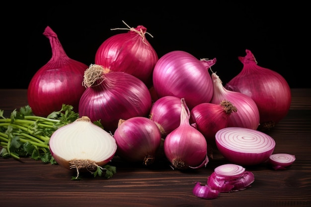 Onions and Green Beans on Table