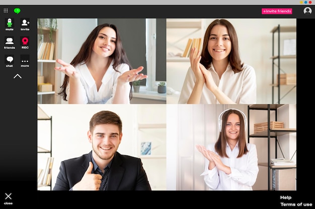 Online chat group conference distance communication remote presentation supportive corporate team