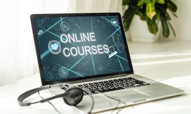 Photo online course, e-learning. online education