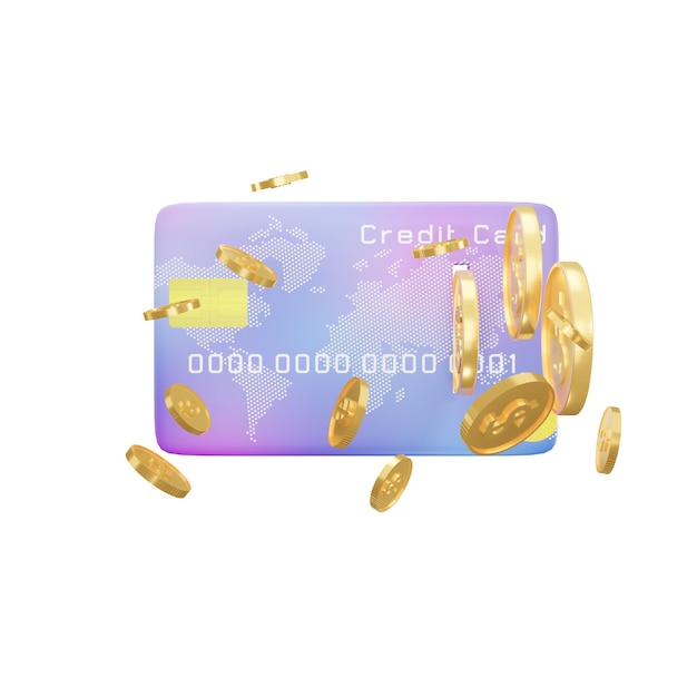 Online credit Card Payment Concept. protection money transfer, 3D illustration