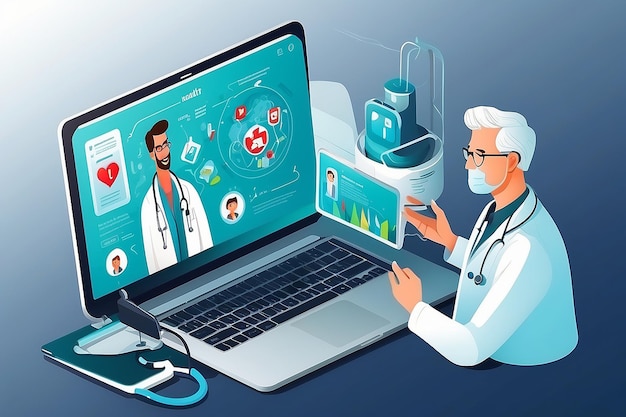 Online doctor concept illustration