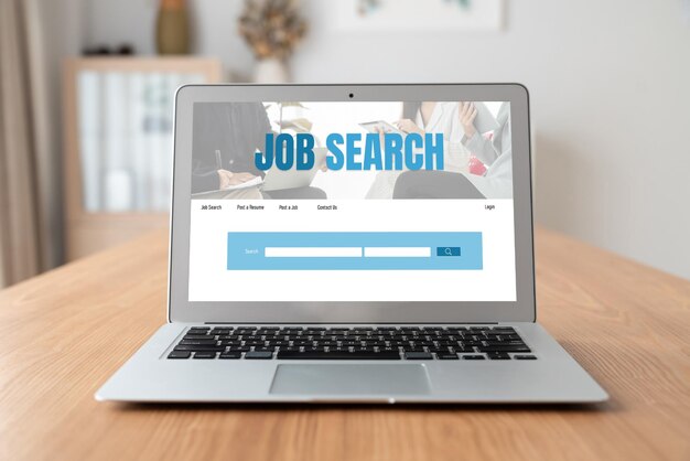 Online job search on modish website for worker to search for job opportunities