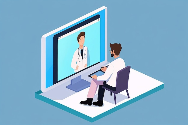 Photo online medical consultation and telemedicine concept