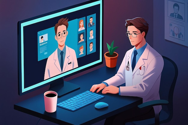 Photo online medical consultation and telemedicine concept