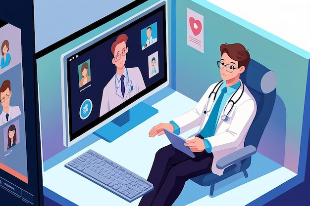 Photo online medical consultation and telemedicine concept