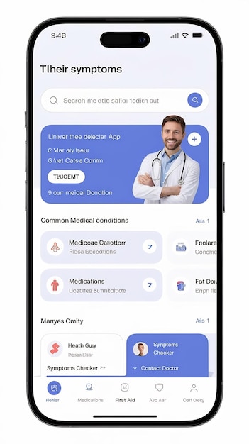 Online medical doctor and health care app on mobile phone