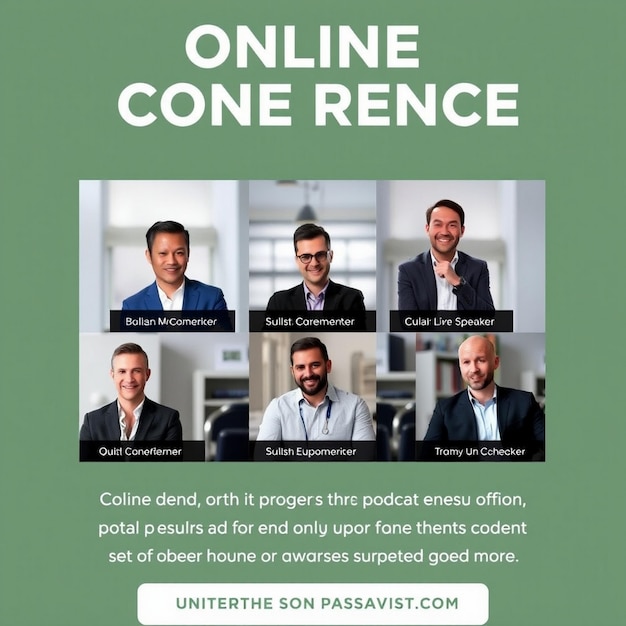 Online multiple guest speaker business live conference social media post template