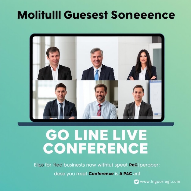 Online multiple guest speaker business live conference social media post template