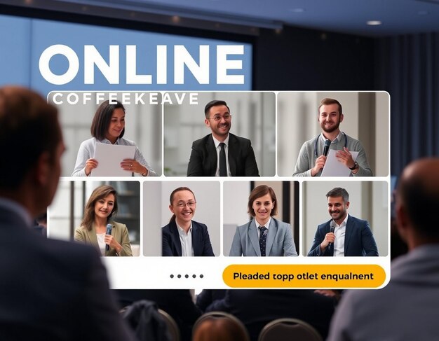 Online multiple guest speaker business live conference social media post template