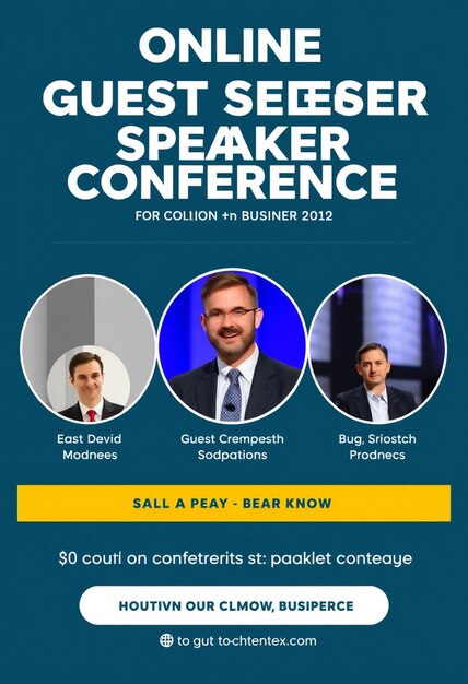 Online multiple guest speaker business live conference social media post template