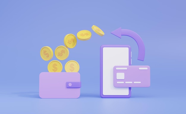 Online payment 3d illustration