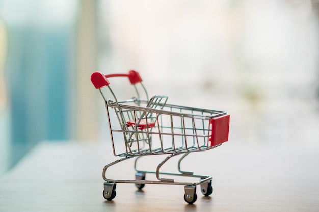 Online shopping through a shopping cart. - Image