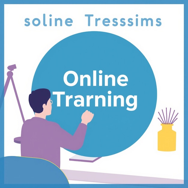 Photo online training session social media post template