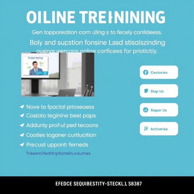 Photo online training session social media post template