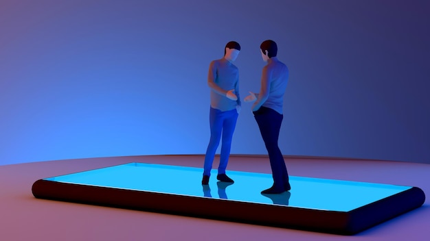 Online Video Meeting 3d illustration