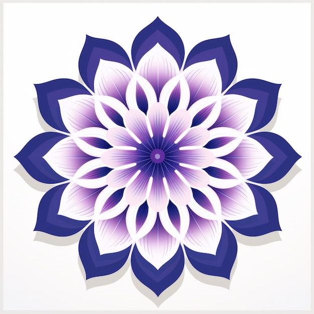 Op Art Royal Purple Lotus Flower In Minimalistic Abstract Style