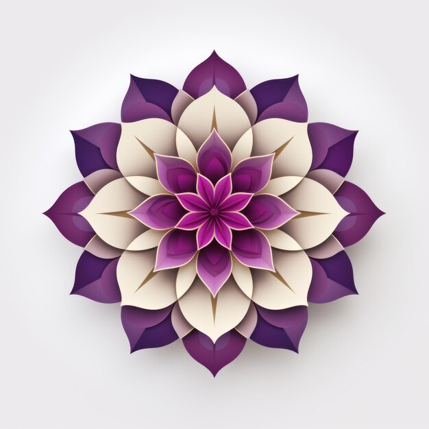 Photo op art royal purple lotus flower in minimalistic abstract style