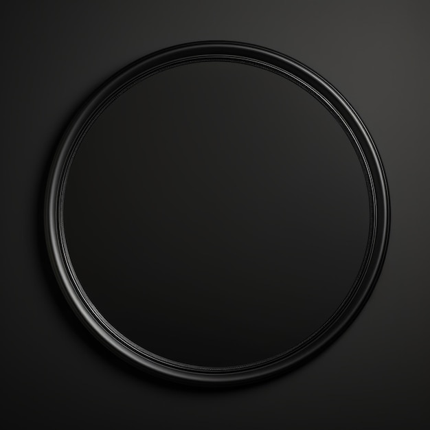 Photo opal crystal minimalistic round picture frame minimalistic ring with realistic texture square digital illustration ai generated empty circle on black background