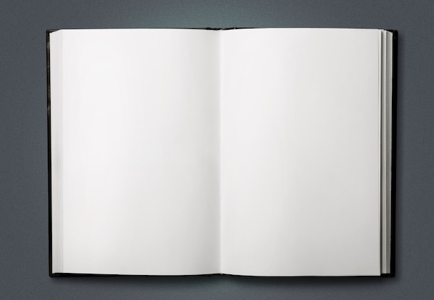 Open blank notebook on  background