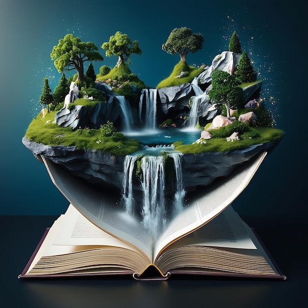 Open Book Concept for Fiction Storytelling and Fairytale Illustration