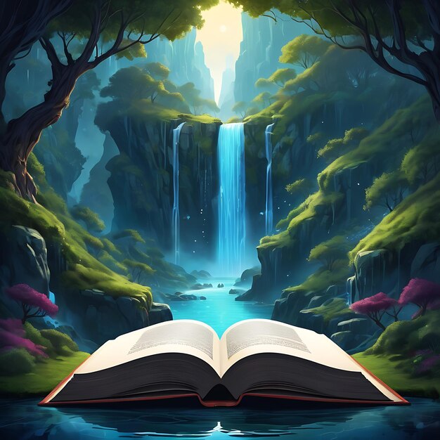 Open Book Concept for Fiction Storytelling and Fairytale Illustration